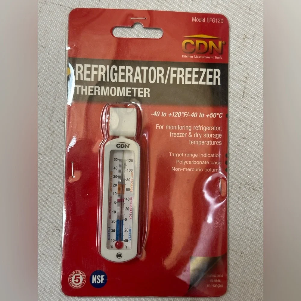 Set of 2 White Refrigerator/Freezer Thermometer